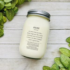 'aunt' Definition Candle (Mason Jar)