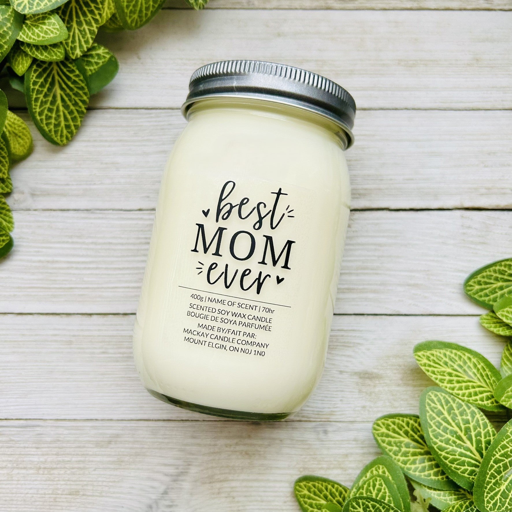 'best MOM ever' Saying Candle (Mason Jar)