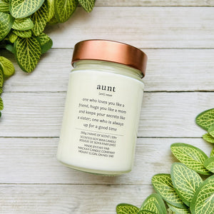 'aunt' Definition Candle (Library Jar)